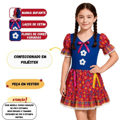 Vestido Fantasia Junina Julina Menina Feminino Infantil Manga Curta - Hover