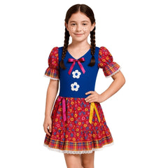 Vestido Fantasia Junina Julina Menina Feminino Infantil Manga Curta