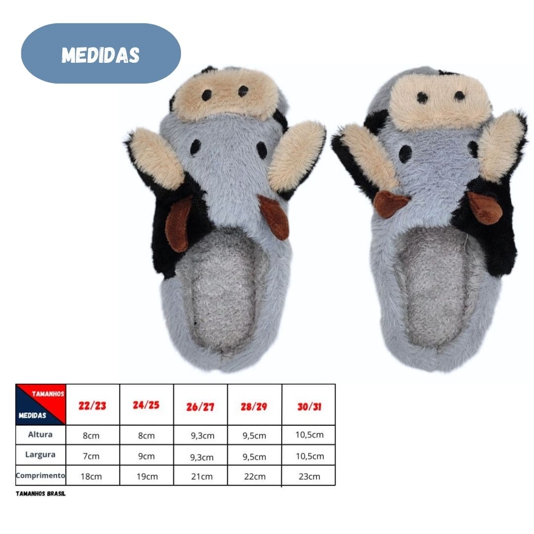 Pantufa Chinelo de Quarto Infantil Menino Menina Boiadeira Vaquejada Inverno Frio