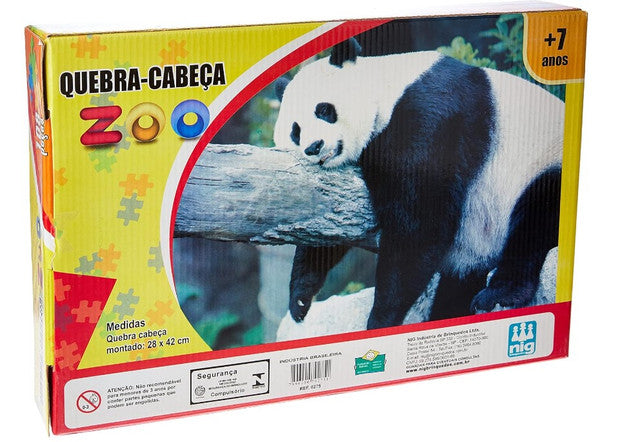 Jogo Quebra Cabeça Zoo Panda 108PÇS Brinquedo Nig