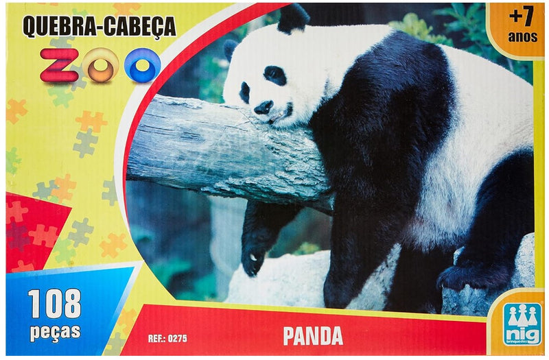 Jogo Quebra Cabeça Zoo Panda 108PÇS Brinquedo Nig