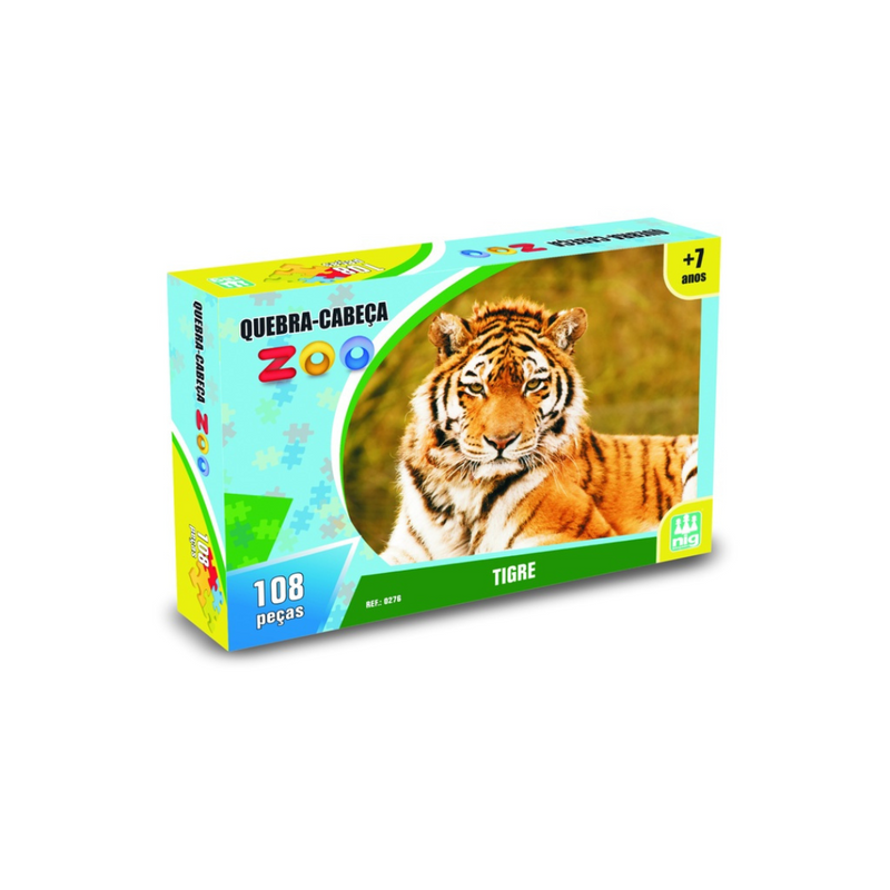 Brinquedo Jogo Q.C ZOO 108 Peças Infantil Quebra Cabeças Nig