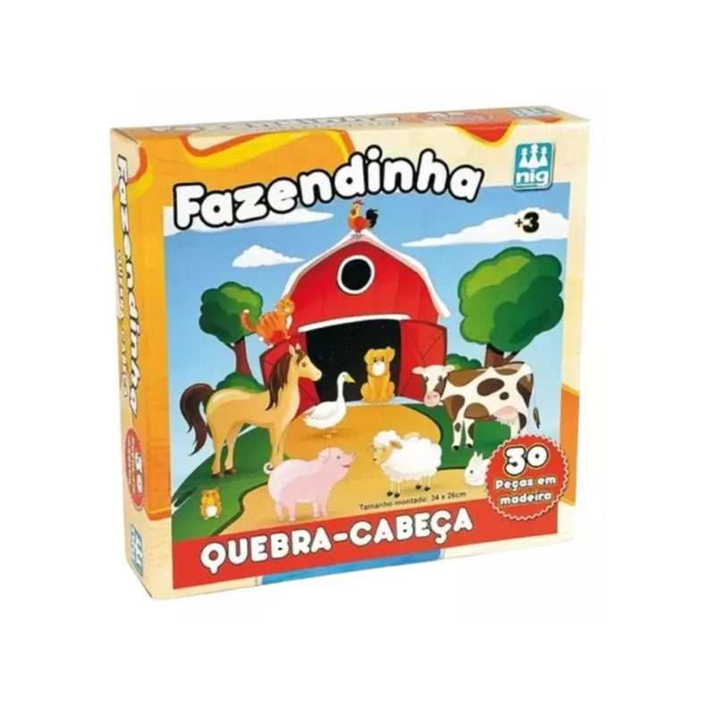 Jogo Quebra Cabeça Infantil Fazendinha 30PÇS Brinquedos Nig