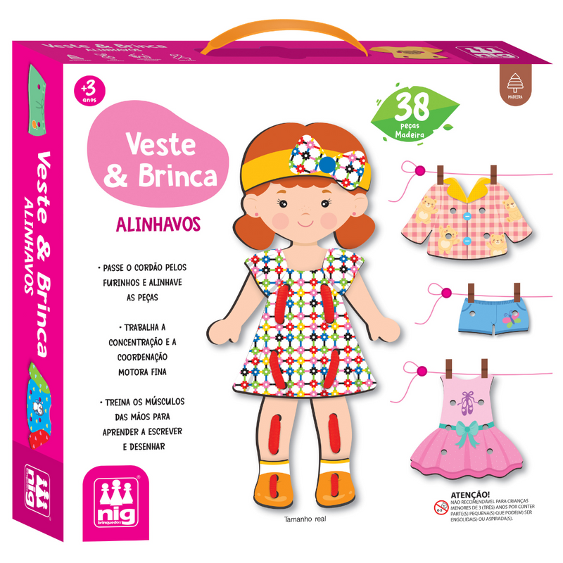 Jogo Infantil Veste & Brinca Brinquedos Madeira Nig