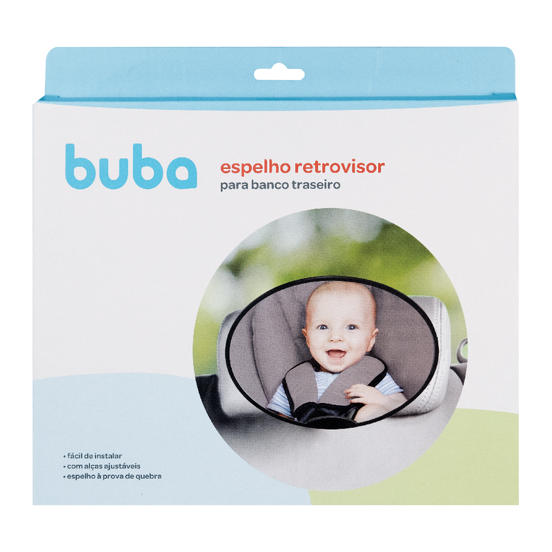 Retrovisor De Bebe Conforto Buba Espelho Interno Redondo Buba