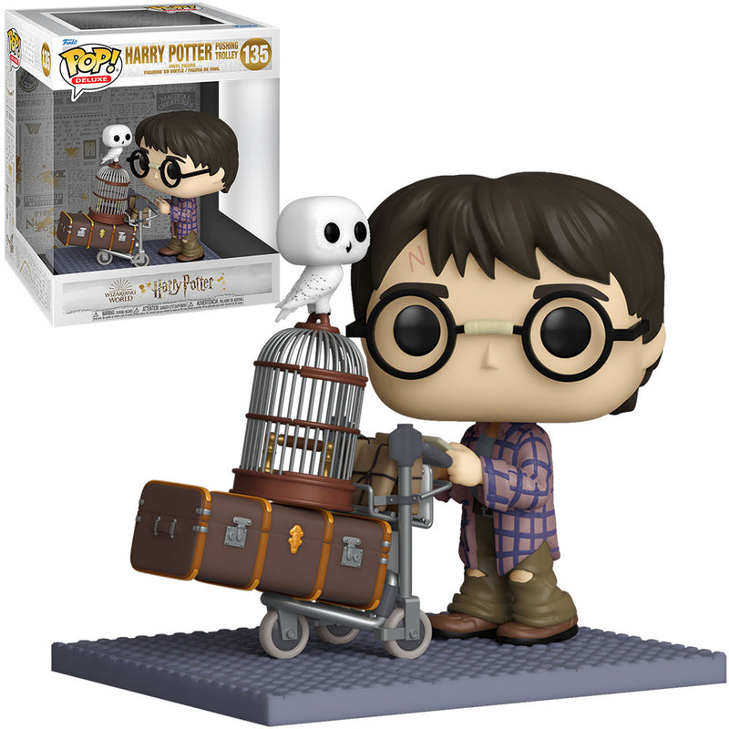 Boneco Funko POP Harry Potter com Carrinho 135 Deluxe Brinquedo Colecionável Presente Coleção Criança