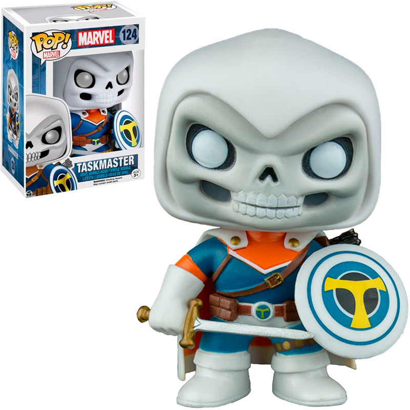 Boneco Funko POP Taskmaster 124 Marvel Disney Treinador Filme Viúva Negra Vingadores Brinquedo Colecionável Presente Coleção Criança