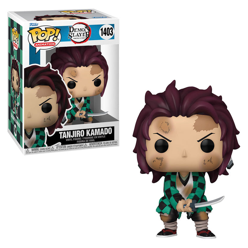 Boneco Funko POP Tanjiro Kamado 1403 Anime Demon Slayer Kimestu no Yaiba Brinquedo Colecionável Presente Coleção Criança