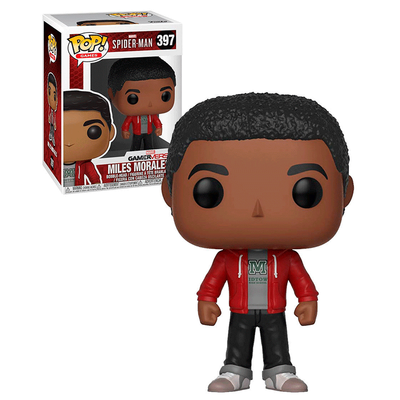 Boneco Funko POP Miles Morales 397 Filme Marvel Universo Homem Aranha Disney Brinquedo Colecionável Presente Coleção Criança