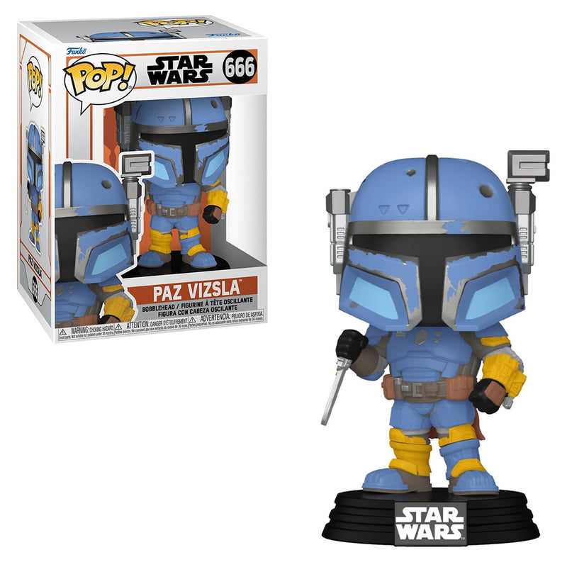 Boneco Funko POP Paz Vizsla 666 Star Wars Disney Série The Mandalorian Brinquedo Colecionável Presente Coleção Criança