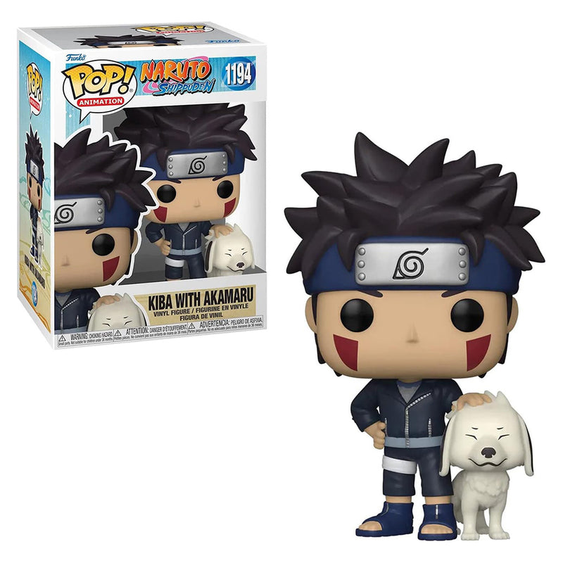 Boneco Pop Funko Kiba e Akamaru 1194 Anime Naruto Shippuden Original Brinquedo Colecionável Presente Coleção Criança