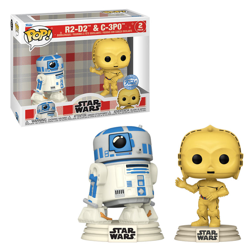 Boneco Funko POP 100Th Anniversary Exclusive - R2-D2 & C3PO RETRO 2-PACK (74477) Star Wars Aniversário Exclusivo Disney Filme Brinquedo Colecionável Presente Coleção Criança