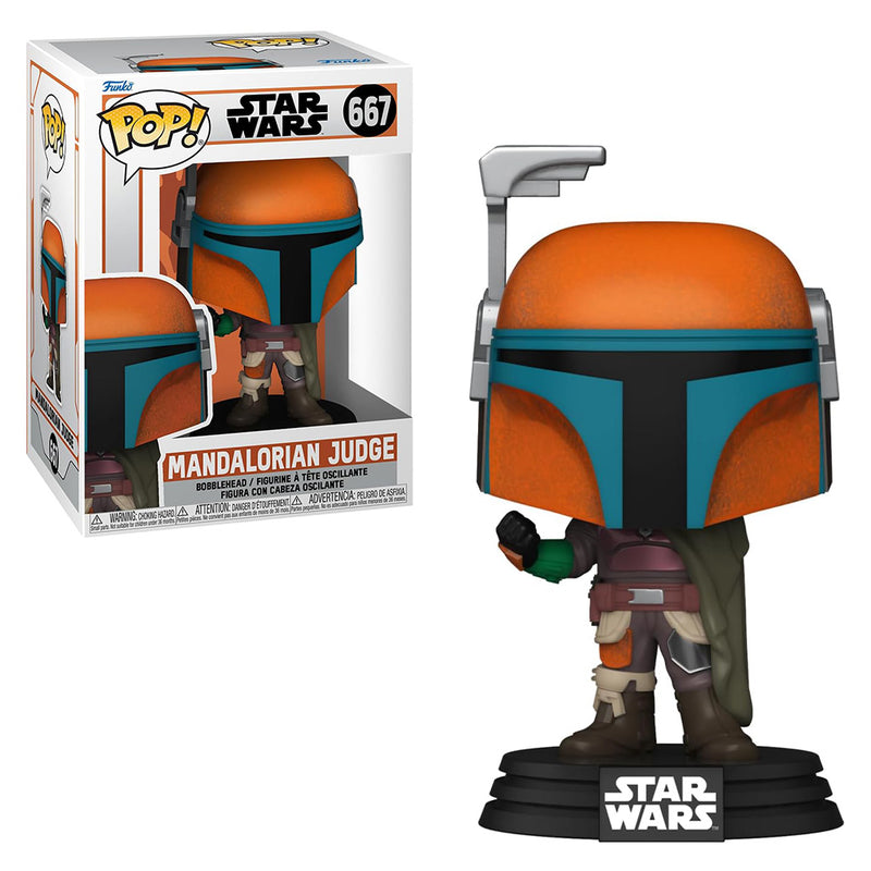 Boneco Funko POP Mandalorian Judge 667 Star Wars Disney Série The Mandalorian Brinquedo Colecionável Presente Coleção Criança