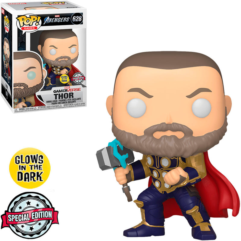 Boneco Funko POP Thor 628 Gamerverse Exclusivo Marvel Disney Filme Vingadores Ultimato Brinquedo Colecionável Presente Coleção Criança