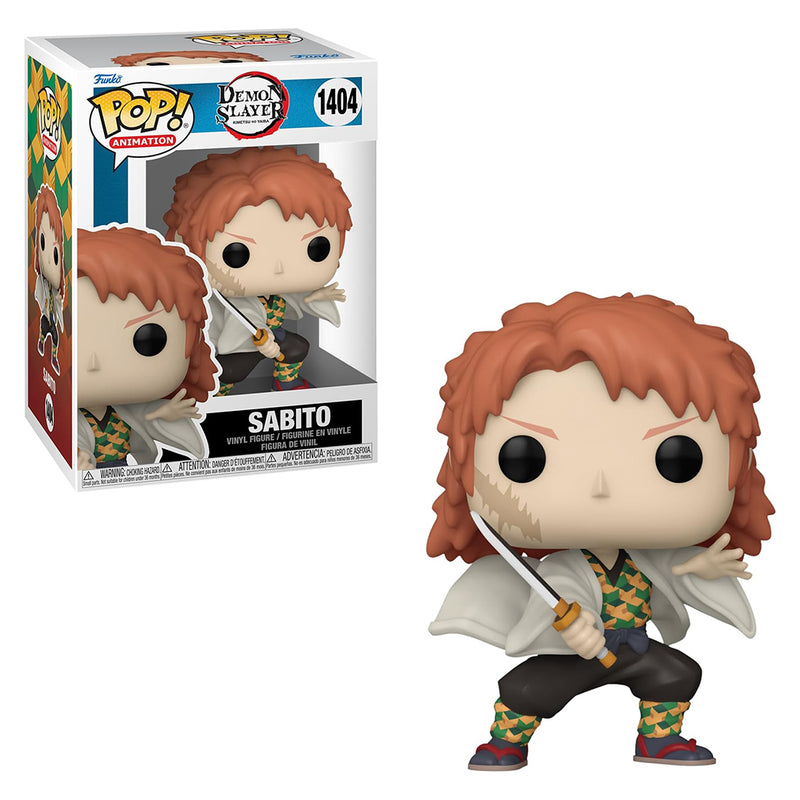 Boneco Funko POP Sabito 1404 Anime Demon Slayer Kimestu no Yaiba Brinquedo Colecionável Presente Coleção Criança