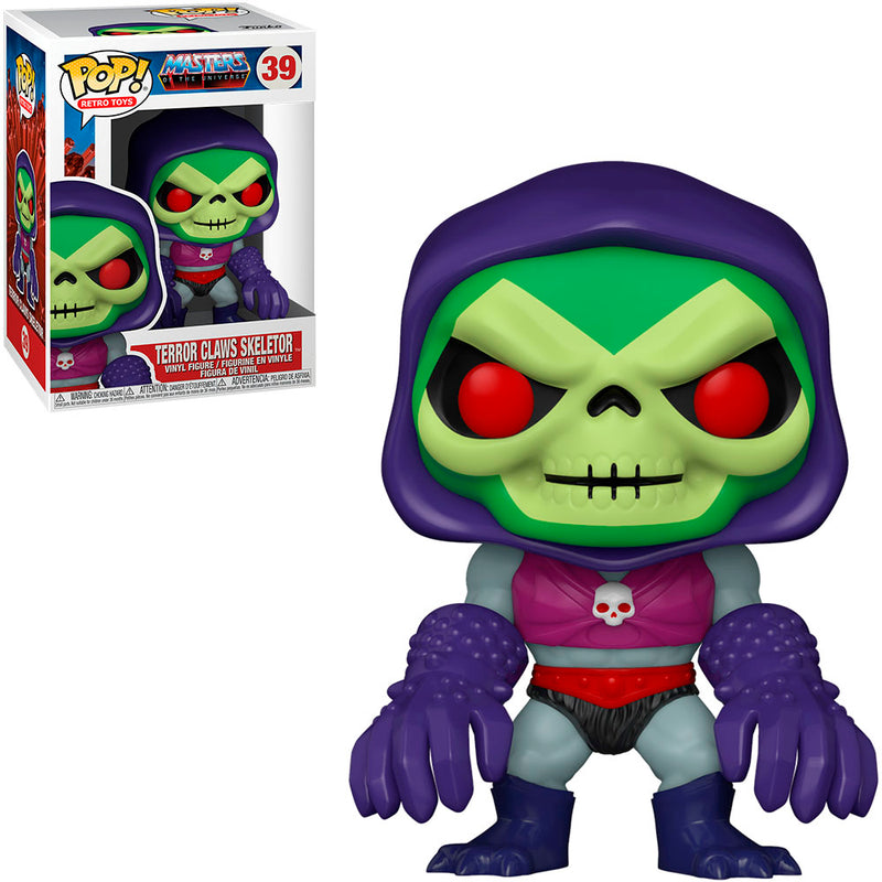 Boneco Funko POP Esqueleto Garras de Terror 39 Mestres do Universo He-Man Desenho Brinquedo Colecionável Presente Coleção Criança