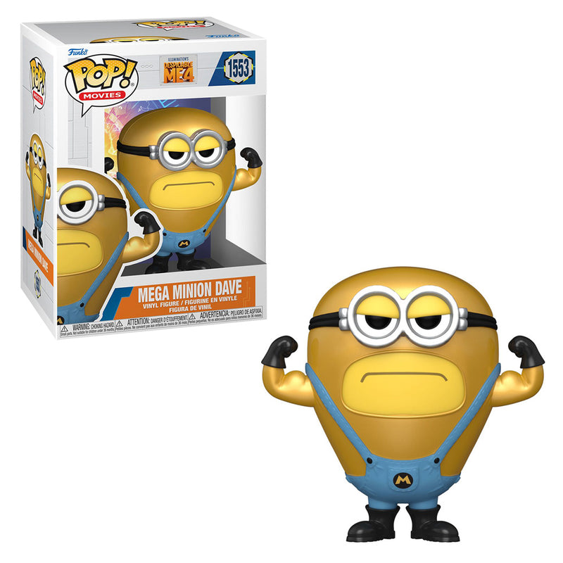 Boneco Funko POP Mega Minion Dave 1553 Disney Filme Meu Malvado Favorito Brinquedo Minions Despicable ME Colecionável Presente Coleção Colecionável Criança