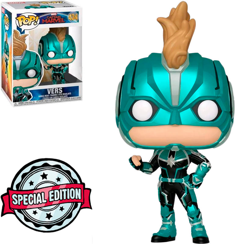 Boneco Funko POP Vers 434 Exclusivo Marvel Disney Filme Capitã Marvel Brinquedo Colecionável Presente Coleção Criança