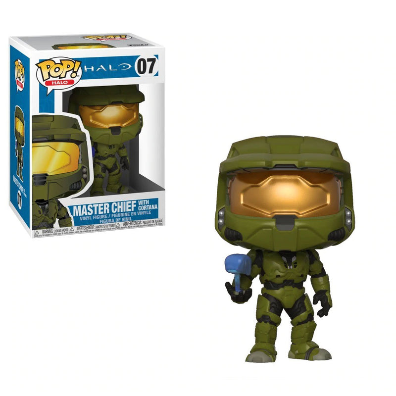 Boneco Funko POP Master Chief Cortana 07 Jogos Game Halo XBox Brinquedo Colecionável Coleção Criança