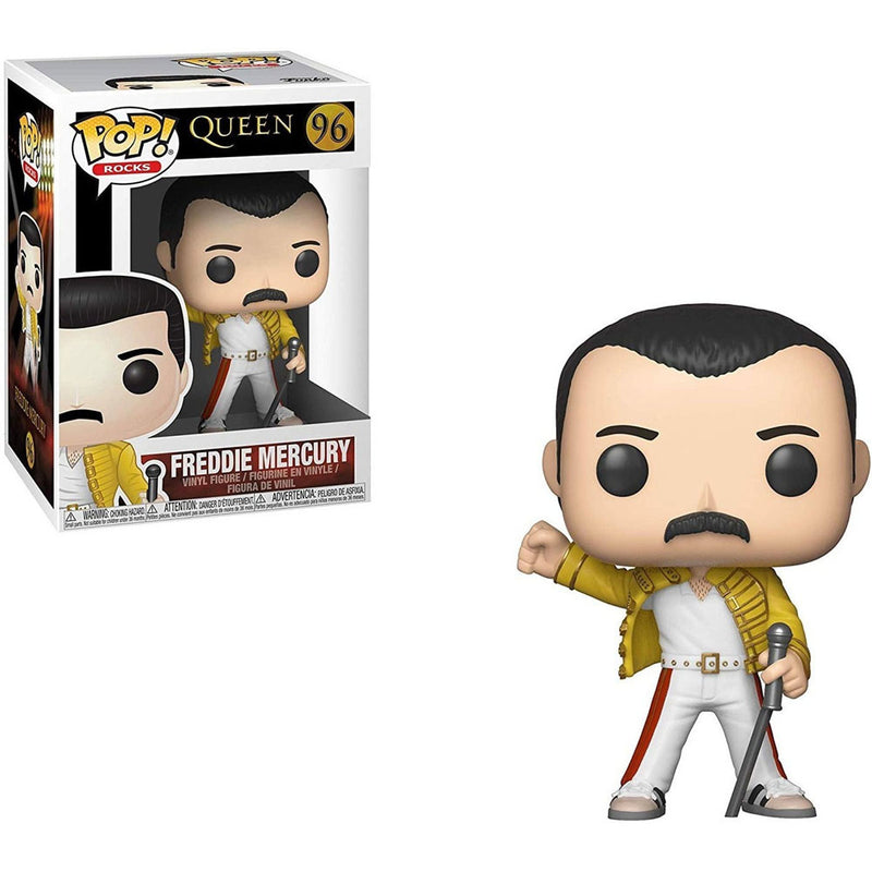 Boneco Funko Pop Rocks Freddie Mercury Queen Wembley (1986) 96 Rock In Roll Banda Musica Brinquedo Colecionável Presente Coleção Decorativo Fãs Decoração