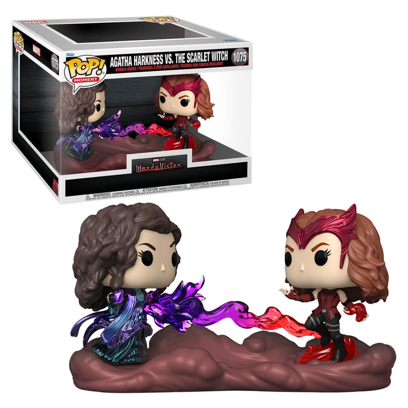 Boneco Funko POP Agatha Harkness vs Feiticeira Escarlate 1075 Marvel Disney Série Wanda Vision Brinquedo Colecionável Presente Coleção Criança