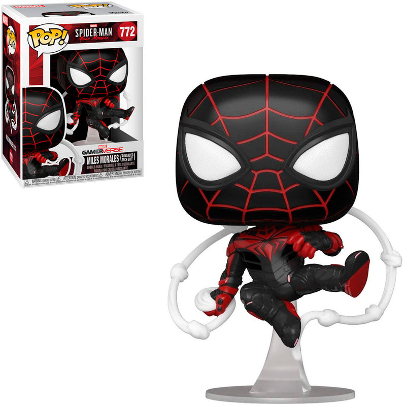 Boneco Funko POP Homem Aranha Miles Morales Tecnológico 772 Marvel Universo Homem Aranha Disney Brinquedo Colecionável Presente Coleção Criança