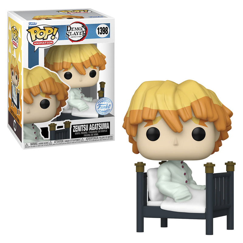 Boneco Funko POP Zenitsu Agatsuma 1398 Exclusivo Anime Demon Slayer Kimestu no Yaiba Brinquedo Colecionável Presente Coleção Criança