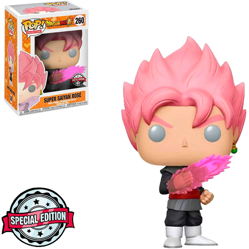 Boneco Funko POP Goku Black Super Saiyan Rosa 260 Exclusivo Anime Dragon Ball Super Brinquedo Colecionável Presente Coleção Criança