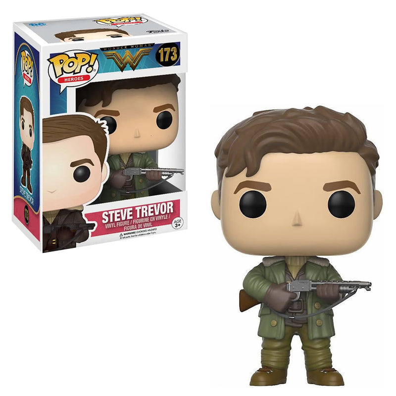 Boneco Funko POP Steve Trevor 173 DC Comics Filme Mulher Maravilha Brinquedo Colecionável Coleção Criança