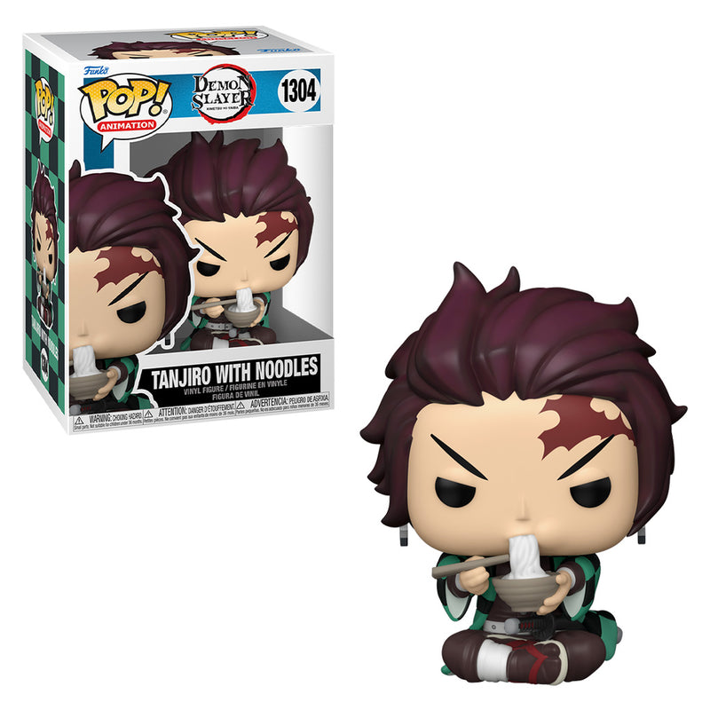 Boneco Funko POP Kamado Tanjiro Comendo Macarrão 1304 Anime Demon Slayer Kimestu no Yaiba Brinquedo Colecionável Presente Coleção Criança