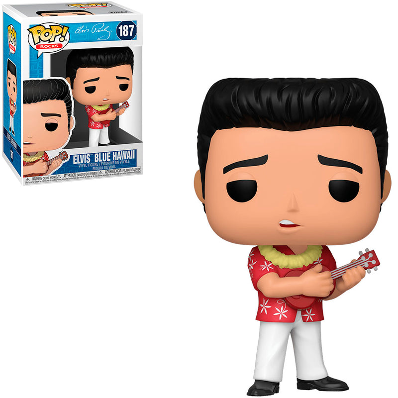 Boneco Funko Pop Rocks Elvis Presley Blue Hawaii 187 Rock In Roll Rei do Rock Banda Musica Brinquedo Colecionável Presente Coleção Decorativo Fãs Decoração