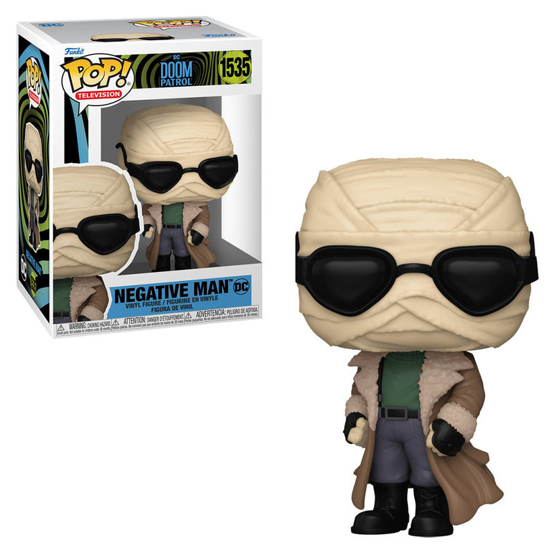 Boneco Funko POP Homem-Negativo 1535 DC Comics Série Doom Patrol Brinquedo Colecionável Presente Coleção Criança