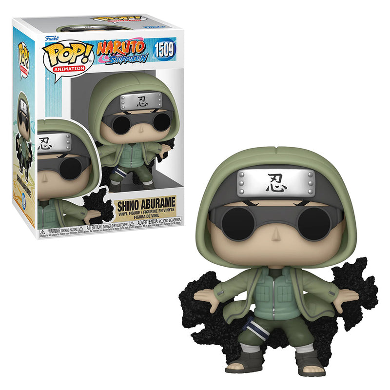 Boneco Pop Funko Shino Aburame 1509 Esfera de Insetos Anime Naruto Shippuden Original Brinquedo Colecionável Presente Coleção Criança