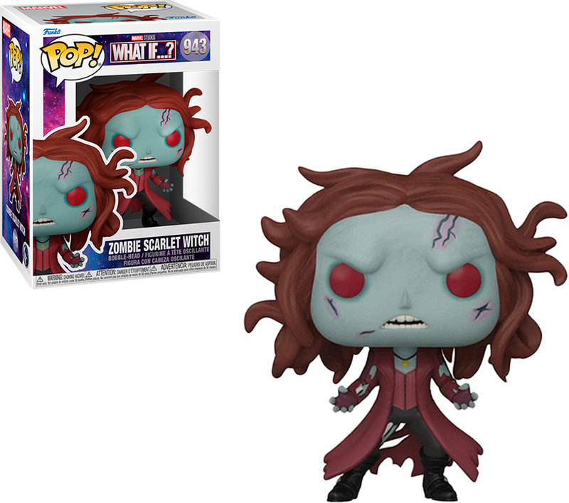 Boneco Funko POP Feiticeira Escarlate Zumbi 943 Marvel Disney Filme What If...? Brinquedo Colecionável Presente Coleção Criança