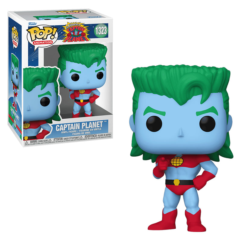 Boneco Funko POP Capitão Planeta 1323 Animação as Aventuras do Capitão Planeta Brinquedo Herói Colecionável Presente Coleção Colecionável Criança