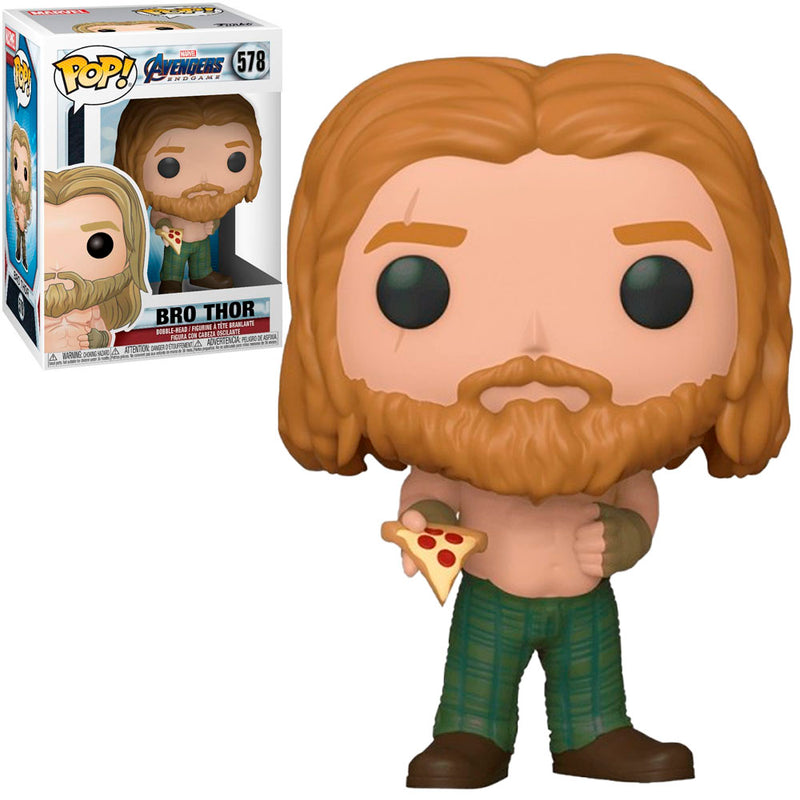 Boneco Funko POP Bro Thor com Pizza 578 Marvel Disney Filme Vingadores Ultimato Brinquedo Colecionável Presente Coleção Criança