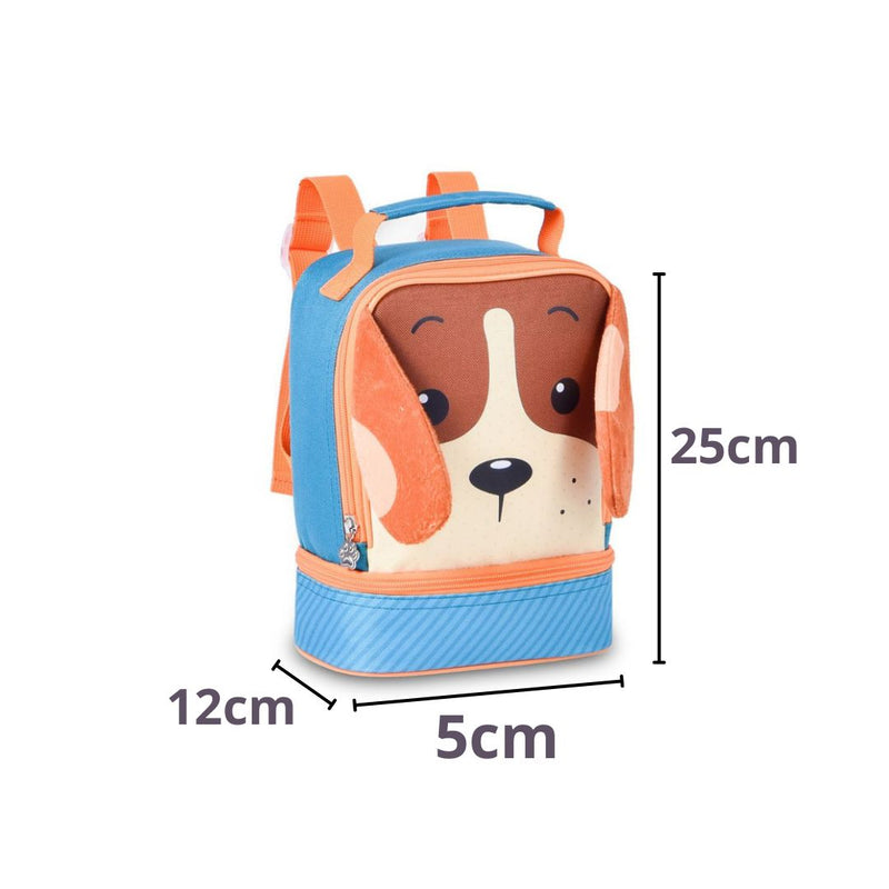 Kit Mochila de Carrinho Laranja Bolsa Mala Lancheira Térmica Duas Alças Escolar Infantil Clio