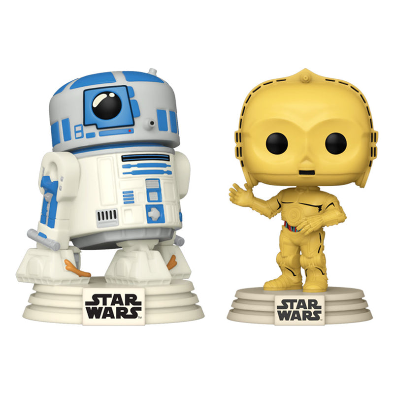 Boneco Funko POP 100Th Anniversary Exclusive - R2-D2 & C3PO RETRO 2-PACK (74477) Star Wars Aniversário Exclusivo Disney Filme Brinquedo Colecionável Presente Coleção Criança