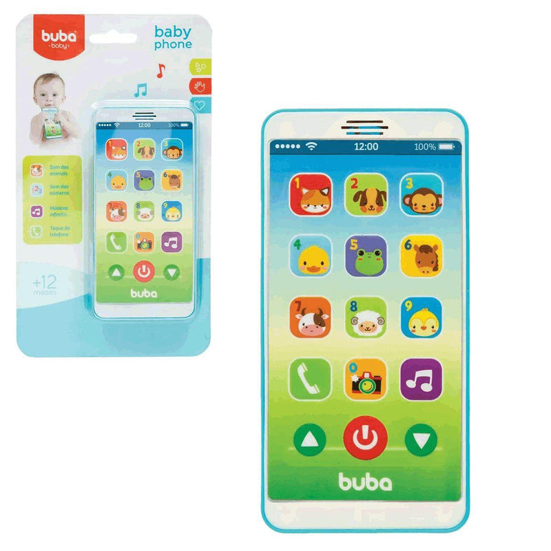 Celular Infantil Baby Buba Telefone Musical Bebe Kids Smartphone Azul - Buba