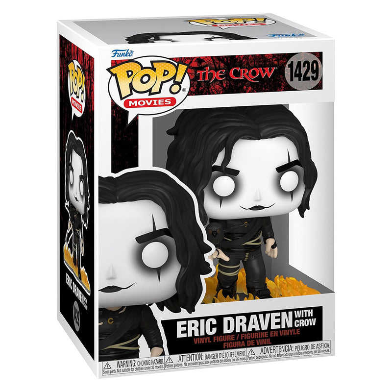 Boneco Funko POP Eric Draven com Corvo 1429 Filme O Corvo Brinquedo Colecionável Coleção Criança