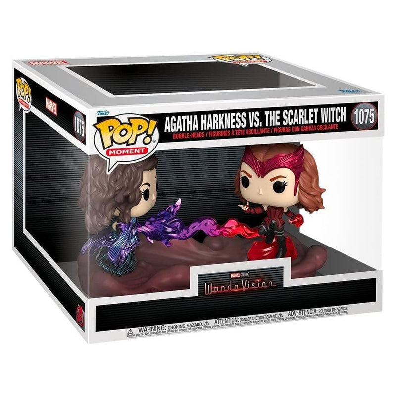 Boneco Funko POP Agatha Harkness vs Feiticeira Escarlate 1075 Marvel Disney Série Wanda Vision Brinquedo Colecionável Presente Coleção Criança