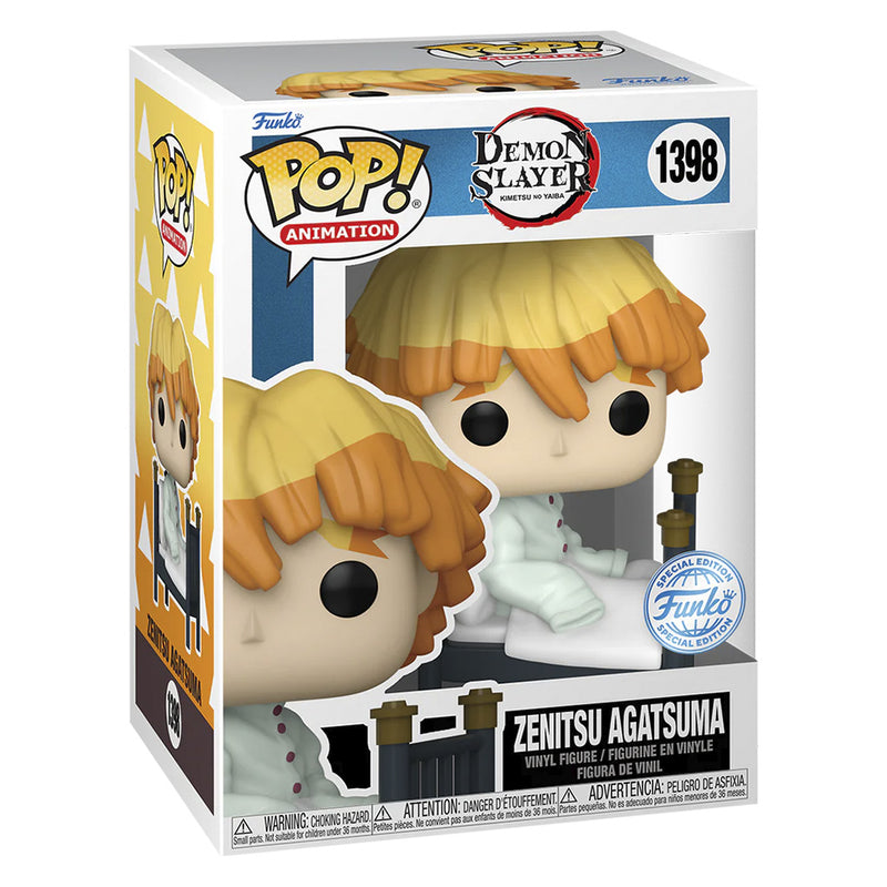 Boneco Funko POP Zenitsu Agatsuma 1398 Exclusivo Anime Demon Slayer Kimestu no Yaiba Brinquedo Colecionável Presente Coleção Criança