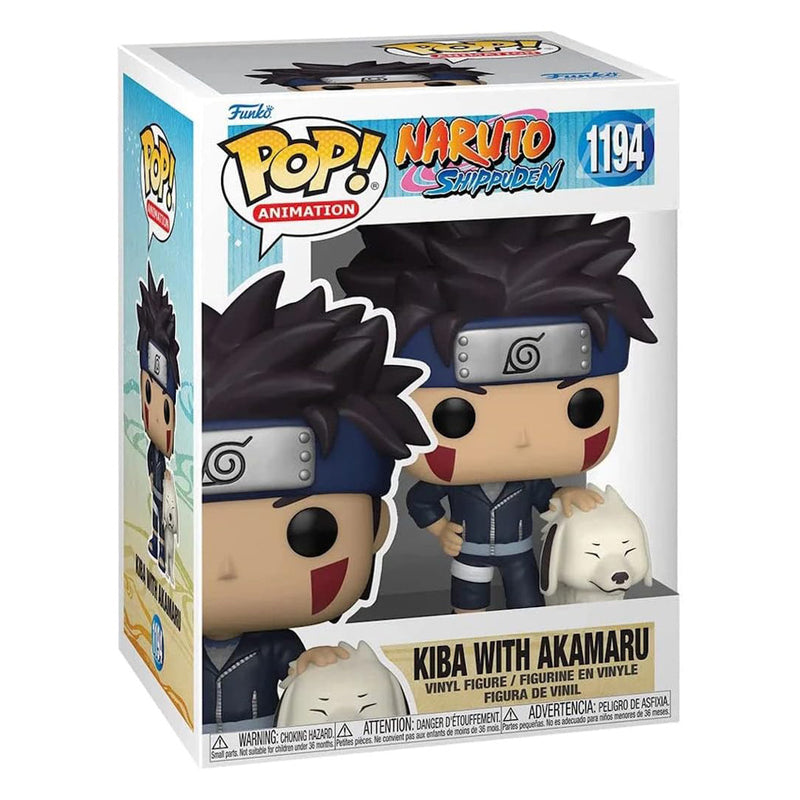 Boneco Pop Funko Kiba e Akamaru 1194 Anime Naruto Shippuden Original Brinquedo Colecionável Presente Coleção Criança