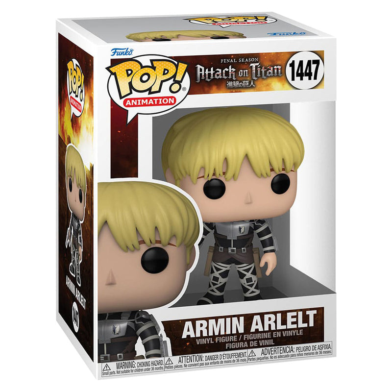 Boneco Funko POP Armin Arlet 1447 Anime Atack On Titan Brinquedo Colecionável Presente Coleção Criança