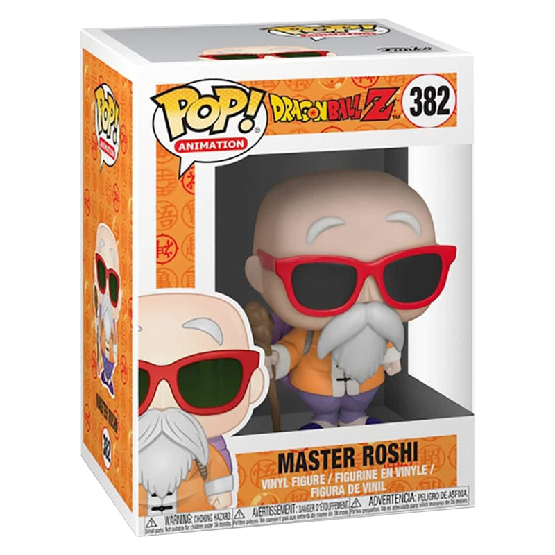 Boneco Funko POP Mestre Roshi 382 Exclusivo Anime Dragon Ball Z Brinquedo Colecionável Presente Coleção Criança