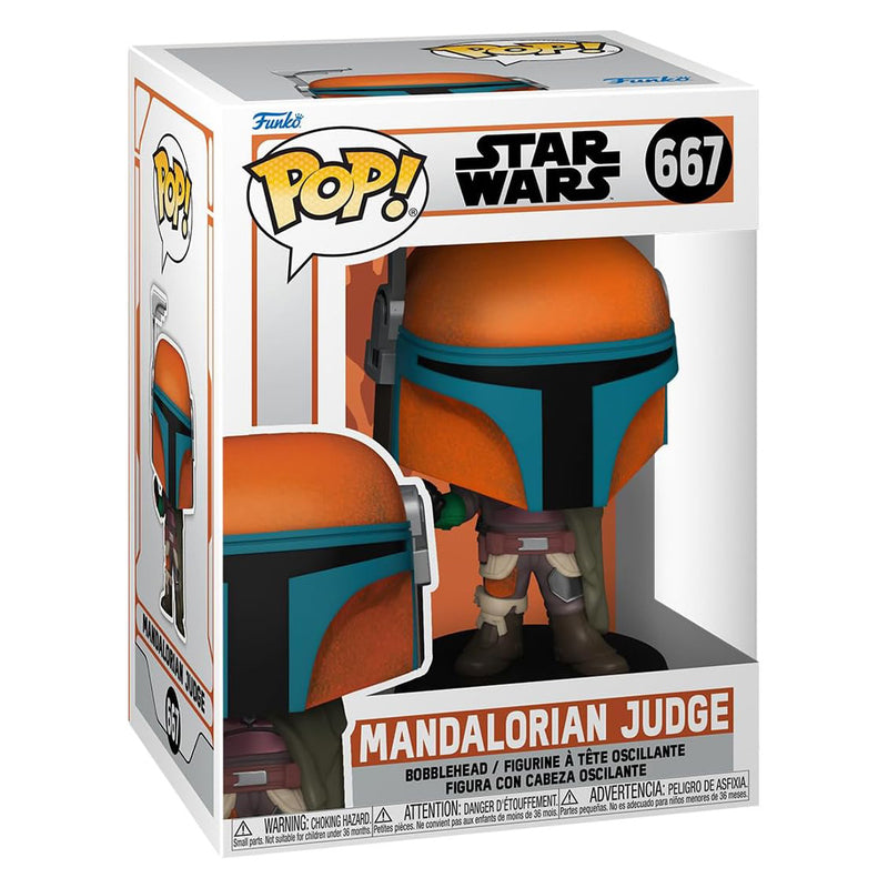 Boneco Funko POP Mandalorian Judge 667 Star Wars Disney Série The Mandalorian Brinquedo Colecionável Presente Coleção Criança