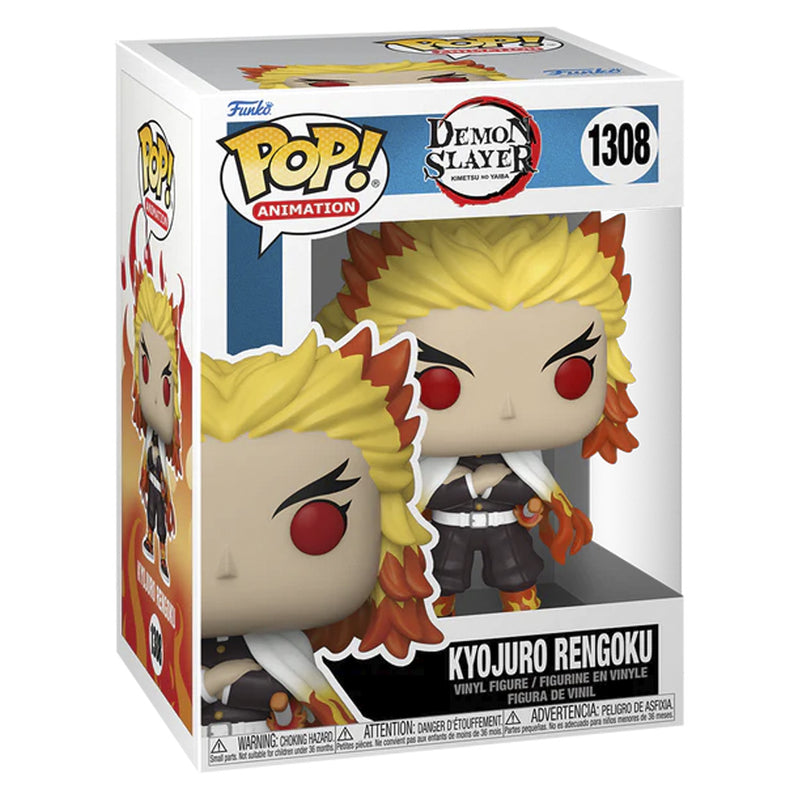 Boneco Funko POP Kyojuro Rengoku 1308 Anime Demon Slayer Kimestu no Yaiba Brinquedo Colecionável Presente Coleção Criança