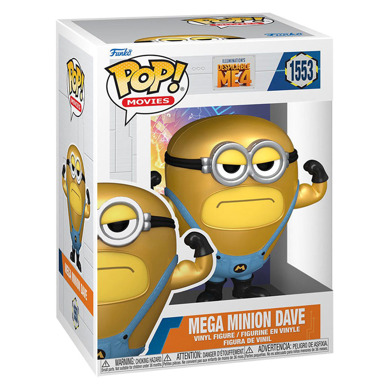 Boneco Funko POP Mega Minion Dave 1553 Disney Filme Meu Malvado Favorito Brinquedo Minions Despicable ME Colecionável Presente Coleção Colecionável Criança