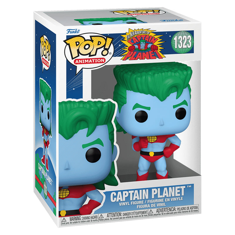 Boneco Funko POP Capitão Planeta 1323 Animação as Aventuras do Capitão Planeta Brinquedo Herói Colecionável Presente Coleção Colecionável Criança