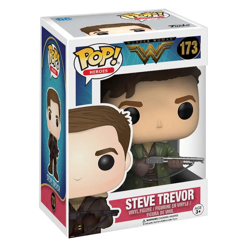 Boneco Funko POP Steve Trevor 173 DC Comics Filme Mulher Maravilha Brinquedo Colecionável Coleção Criança